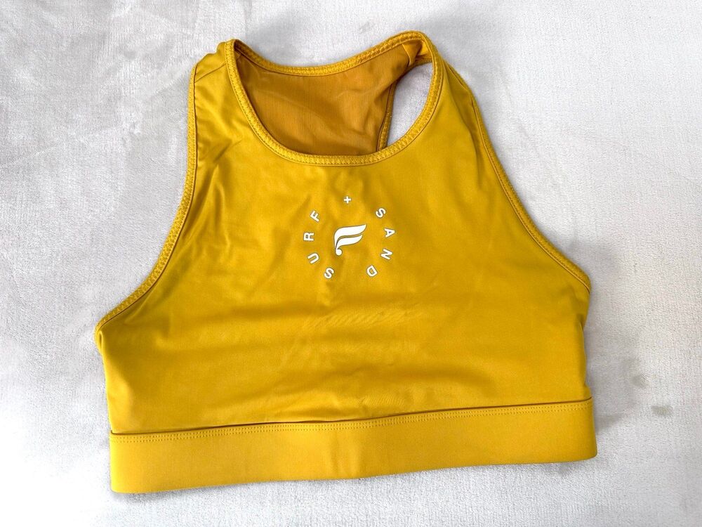 Surf Sand Yellow Athletic Sports Bra